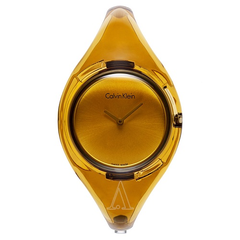 Calvin Klein 卡尔文·克莱因 Pure 系列 姜黄色透明女士时装腕表 K4W2SXF6