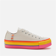 【码全 一双免邮】Converse Chuck Taylor All Star Lift Rainbow 新款女款厚底彩虹帆布鞋