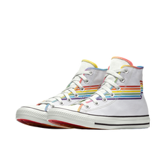 可DIY！Converse 匡威 All Star 彩虹高帮帆布鞋