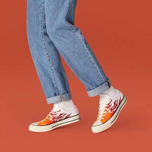 Converse 匡威 Chuck 70 白色火焰低帮帆布鞋