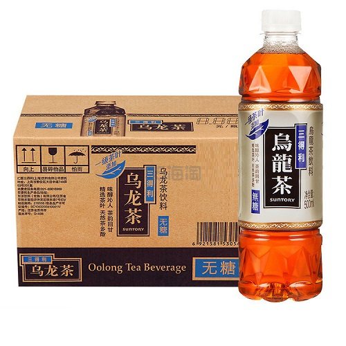 【返利14.4%】SUNTORY 三得利 无糖乌龙茶 500ml*6瓶