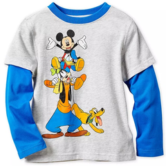 Disney 迪士尼 米奇和他的朋友们 男孩长袖拼接上衣
