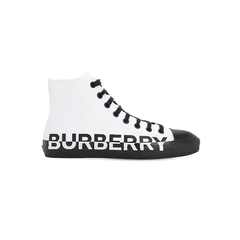 BURBERRY “LARKHALL”棉帆布高帮运动鞋