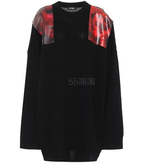 RAF SIMONS 黑色宽松毛衣