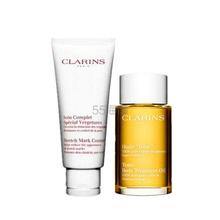【包邮】Clarins 娇韵诗妊娠系列 天然调和身体护理油 100ml+诗抚纹身体霜 200ml