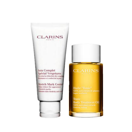 【包邮】Clarins 娇韵诗妊娠系列 天然调和身体护理油 100ml+诗抚纹身体霜 200ml