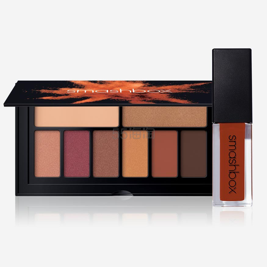 Smashbox 眼影枫叶色 Ablaze + 唇釉脏橘色 Out loud 套装