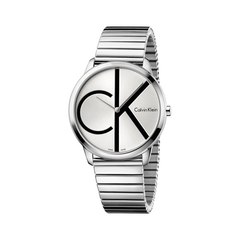 好价！Calvin Klein 卡尔文·克莱因 Minimal 系列 银色男士时装腕表 K3M211Z6