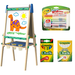 【双11预售】【返利4.68%】Crayola 绘儿乐 木质双面画板+无尘粉笔+彩色粉笔+白板水彩笔