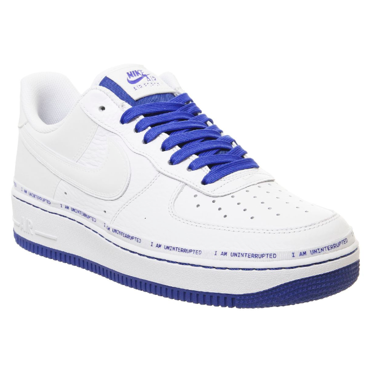 Nike Air Force 1 07 蓝边白色 swoosh 低帮运动鞋