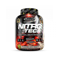 【*免邮】MuscleTech Nitro Tech 天然低糖低碳乳清蛋白增肌健身能量粉 饼干奶油味 4磅