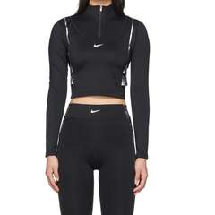 Nike 黑色紧身反光露腰运动衣