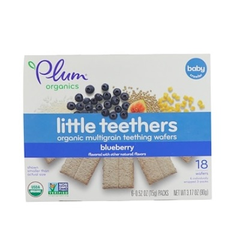 【包邮*】小小磨牙棒！Plum Organics 有机多谷物磨牙华夫饼 蓝莓味 15g*6包