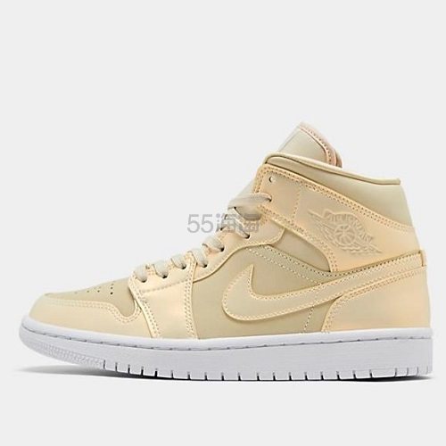 【新款上架】Air Jordan 1 Mid 变色龙 鹅毛黄柠檬 女子篮球鞋