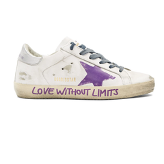Golden Goose White 'Love Without Limits' 紫色星星小脏鞋