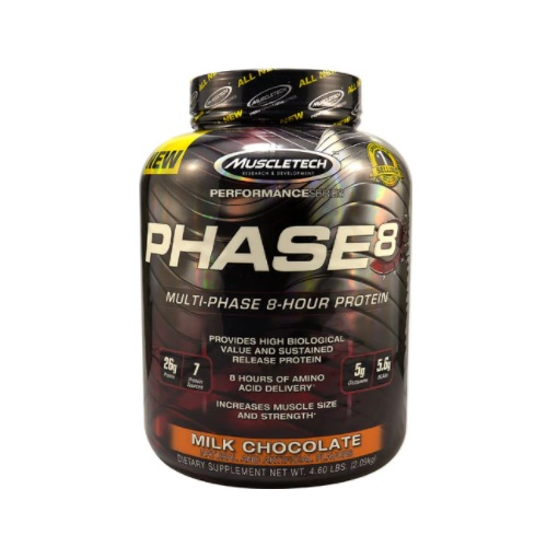 【一件美境免邮】MuscleTech Phase 8™ 多阶段 8 小时蛋* 牛奶巧克力 2.09kg