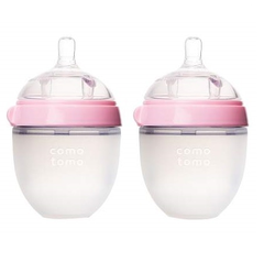 Comotomo 可么多么 婴儿硅胶奶瓶 粉色 150ml*2