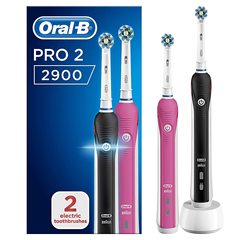 【中亚Prime会员】Oral-B 欧乐B  Pro 2 2900 3D智能电动牙刷 2支装