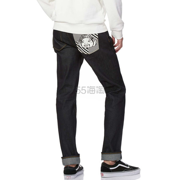 EVISU 福神男士 Logo 印花直筒牛仔裤