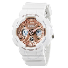 【55专享】补货！Casio 卡西欧 G-Shock 系列 玫瑰金白色女士运动腕表 GMAS120MF-7A2