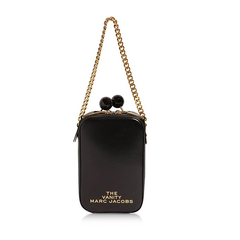 Marc Jacobs 小马哥 Black Leather The Vanity Clutch 链条包