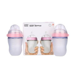 【京东PLUS会员】Comotomo 可么多么婴幼儿宽口径硅胶奶瓶 3-6个月 粉色 250ml*2支*4套