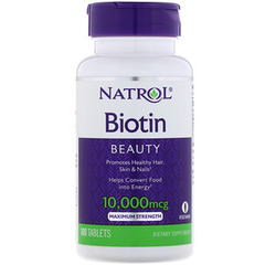 【3件0税免邮】Natrol Biotin 高剂量生物素 10,000mcg 100粒