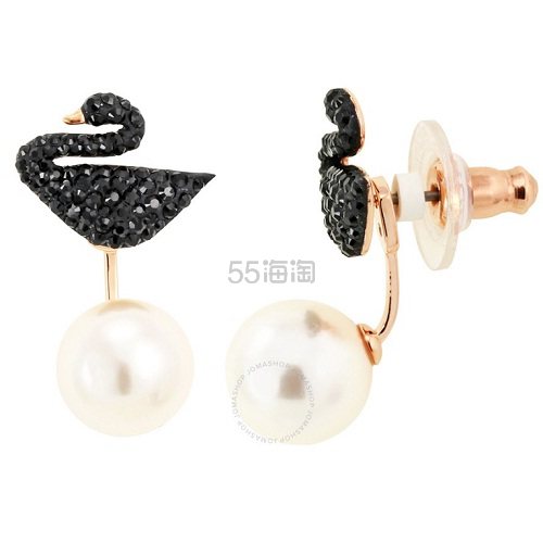 【55专享】崔雪莉同款！超火~Swarovski 施华洛世奇 经典黑天鹅珍珠耳环