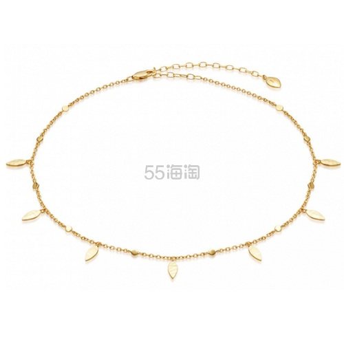 Missoma 18ct 镀金复古叶子颈链