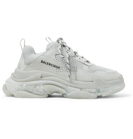 【Madison Beer 啤酒妹同款】BALENCIAGA Triple S 透明鞋底全白色老爹鞋
