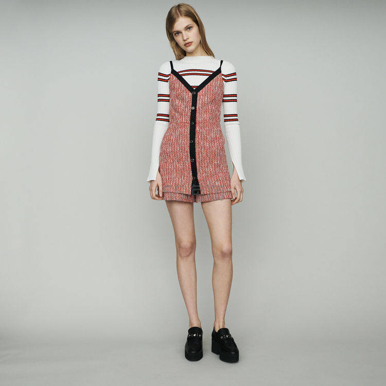 【张嘉倪、Jisoo同款】Maje 吊带粗花呢连衣裙