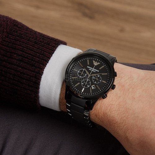 55海淘节emporioarmani安普里奥阿玛尼ceramica系列黑色男士陶瓷腕表