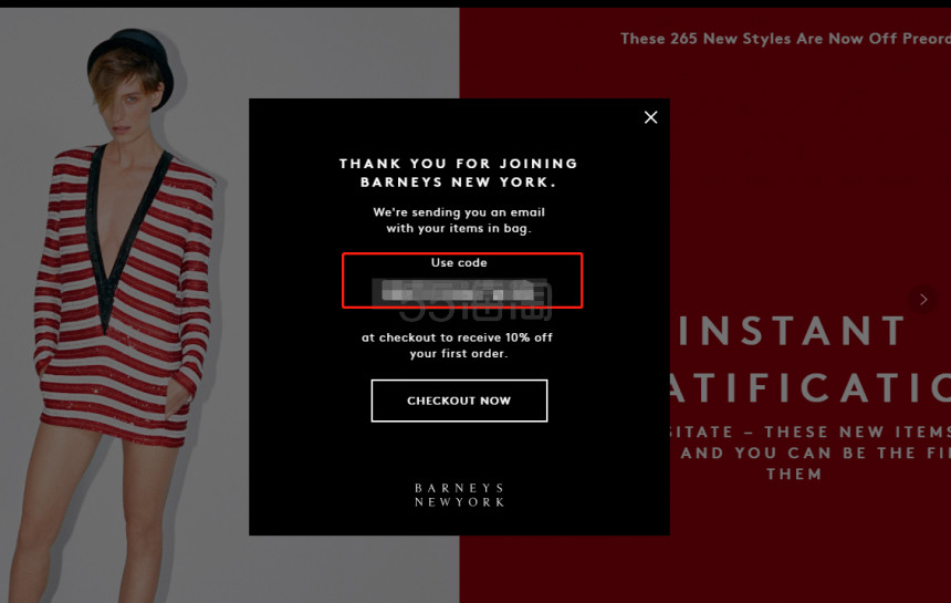 barneys new york 10 off first order