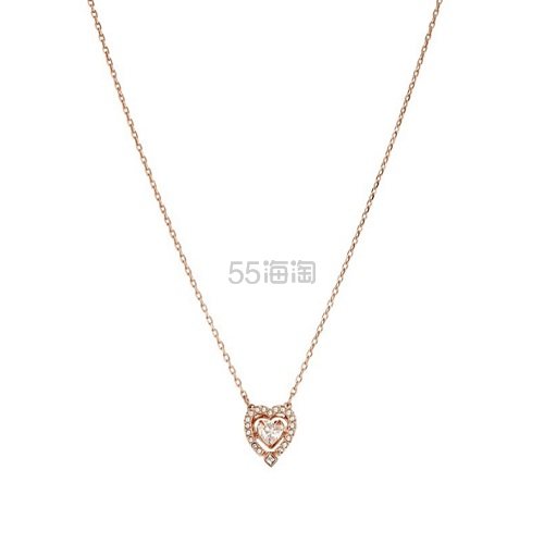 【55专享】Swarovski 施华洛世奇 跳动的心 玫瑰金色心形石吊坠项链
