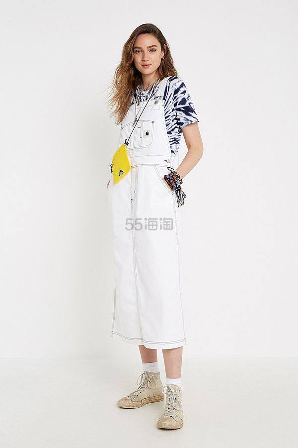 Carhartt WIP White Pinafore Midi Dress 白色背带裙