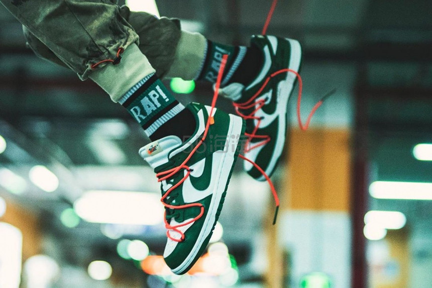 【5姐资讯】Off White X Nike SB Dunk Low 合作款白绿配色