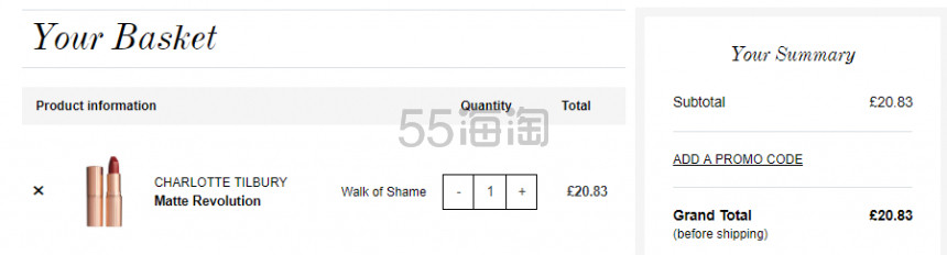 1支免费直邮！Charlotte Tilbury CT 哑光唇膏 Walk of Shame