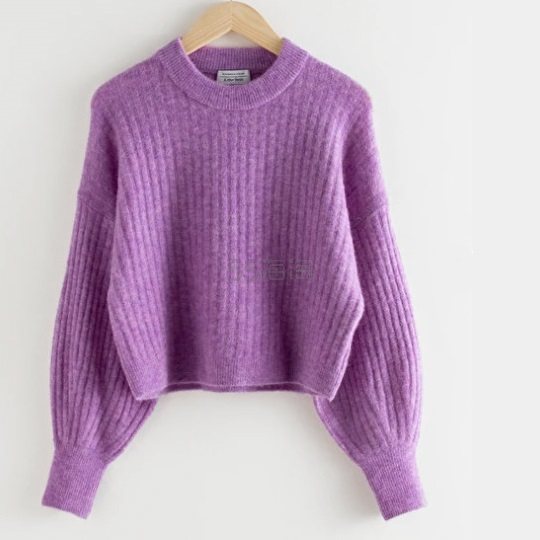 &other stories alpaca 紫色短款毛衣英国_价格_返利_评价-55海淘