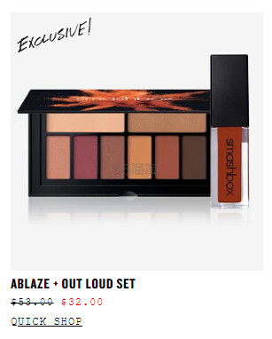 Smashbox 眼影枫叶色 Ablaze + 唇釉脏橘色 Out loud 套装