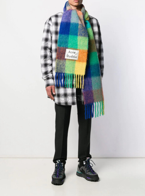 刘雯*新同款 ACNE STUDIOS checked 格纹围巾