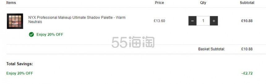 6.8折！NYX 终极焕彩16色眼影盘 Warm Neutrals