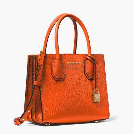 【补货】Michael Kors 官网 Mercer 锁头风琴包 爱马仕橘