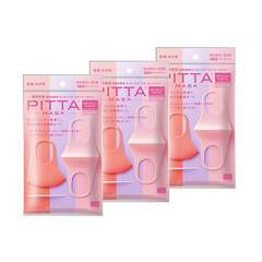 【返利1.44%】PITTA MASK 可水洗防尘口罩 柔美3色 3枚*3包装
