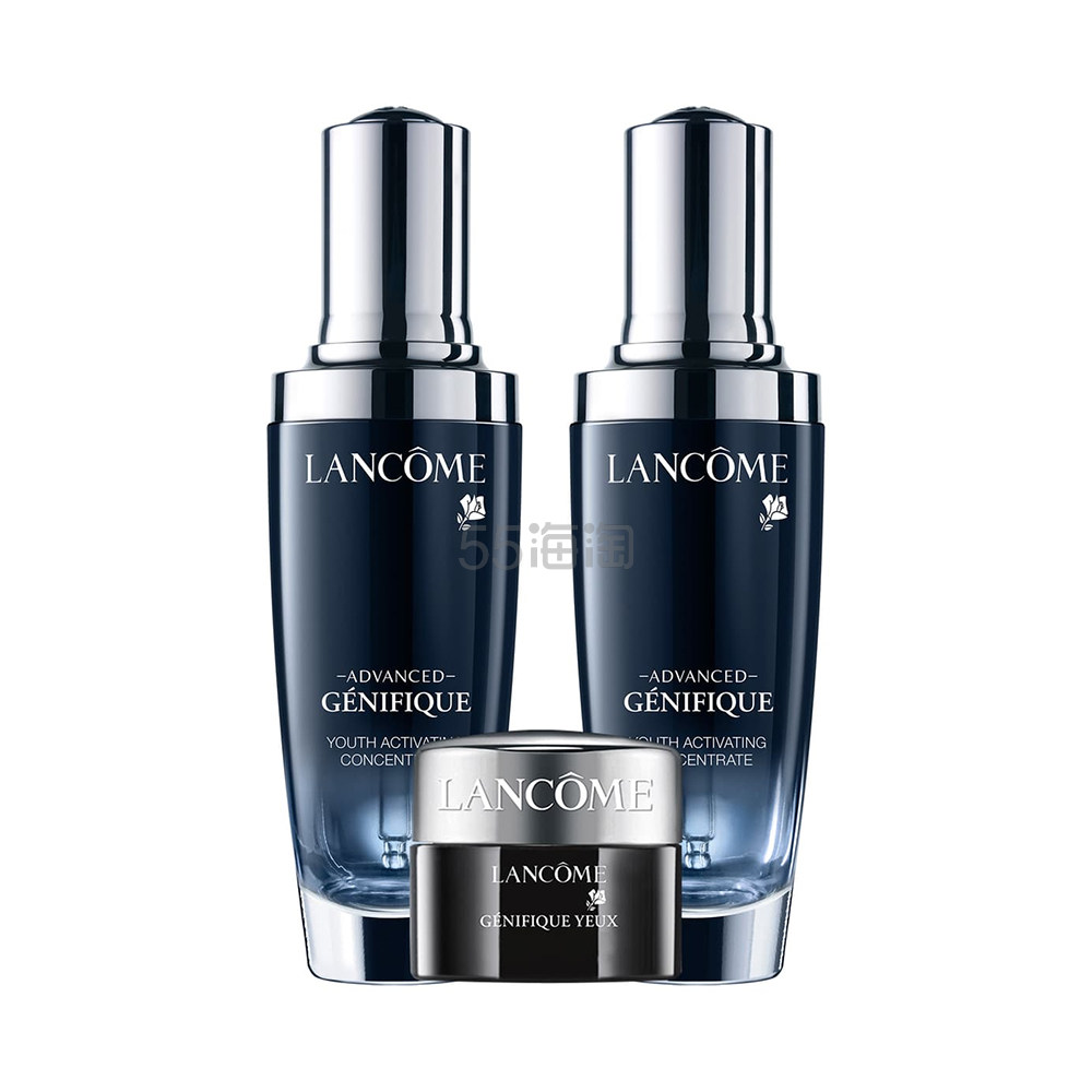 5件好礼！Lancome 兰蔻 小黑瓶系列护肤套装 肌底液50ml*2 +眼霜5ml