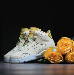 【5姐资讯】乔丹 Air Jordan Retro 6 大童款篮球鞋 花卉黄