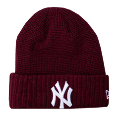 降价！New Era Yankees 勃艮第酒红色针织毛线帽