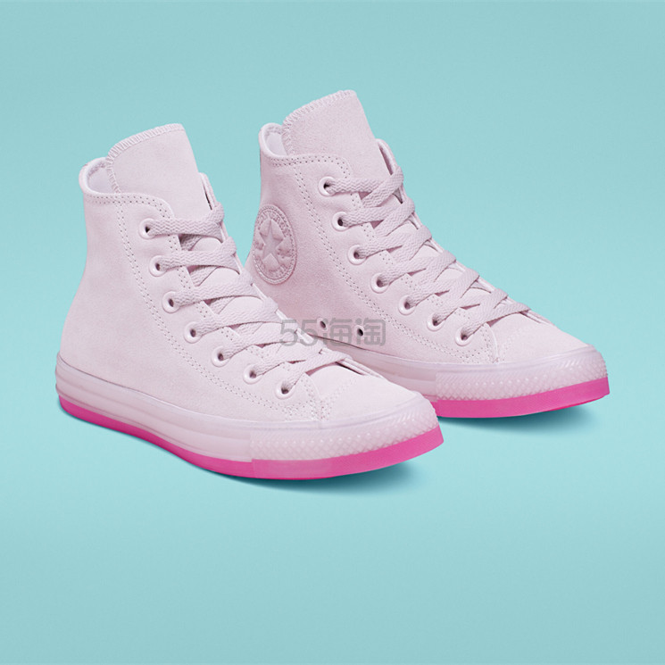 Converse 匡威 All Star 粉色绒面高帮鞋