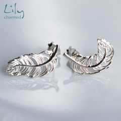 【返利2.52%】Lily charmed 925银 银色羽毛耳钉