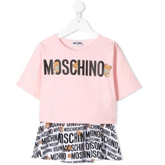 MOSCHINO KIDS logo印花二件式上衣套装