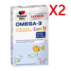 Doppelherz 双心 Omega-3 儿童深海*油咀嚼片 60片 4岁+ 2盒装